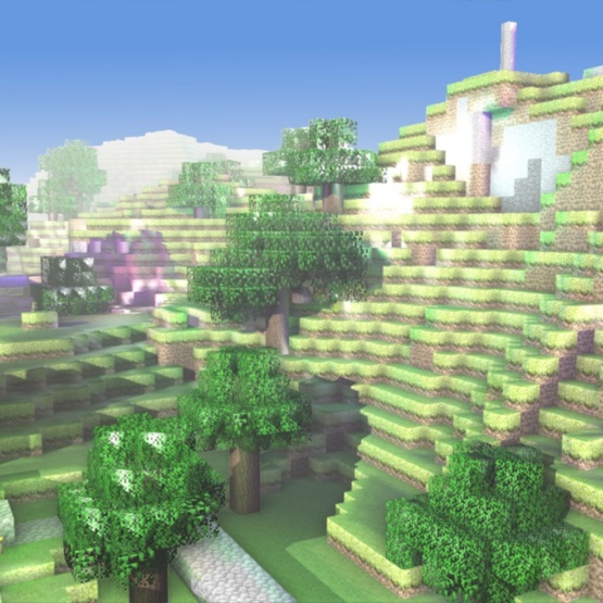 verpixelte Minecraft Landschaft