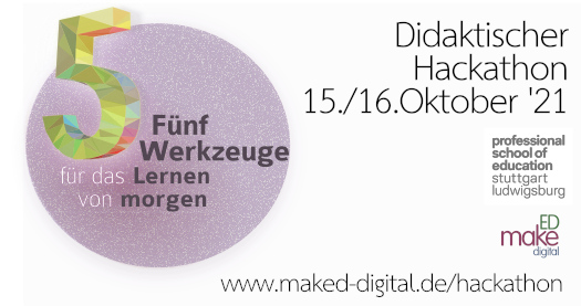 Postkarte des ersten Hackathons des Projekts MakEd_digital am 15.und 16.10.2021